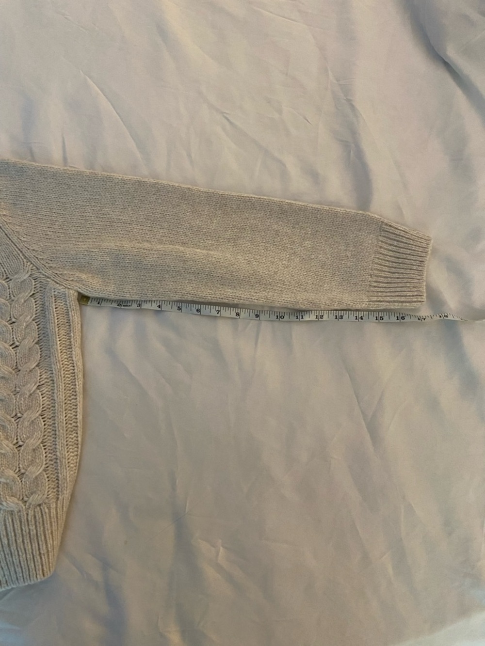 Cable Knit Crewneck Sweater - Cream - Picture 6 of 10